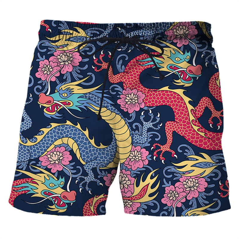 Trunks Board Surf - Celana renang motif naga Cina 3d