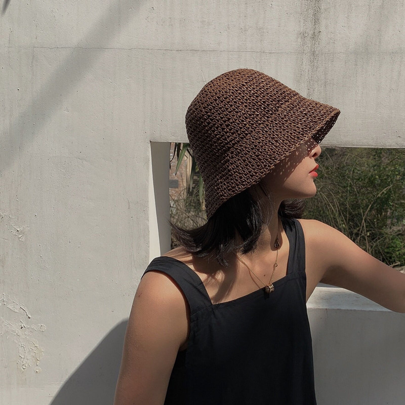 Bucket Hat Straw - Topi Nelayan Anyaman Buatan Tangan Dapat