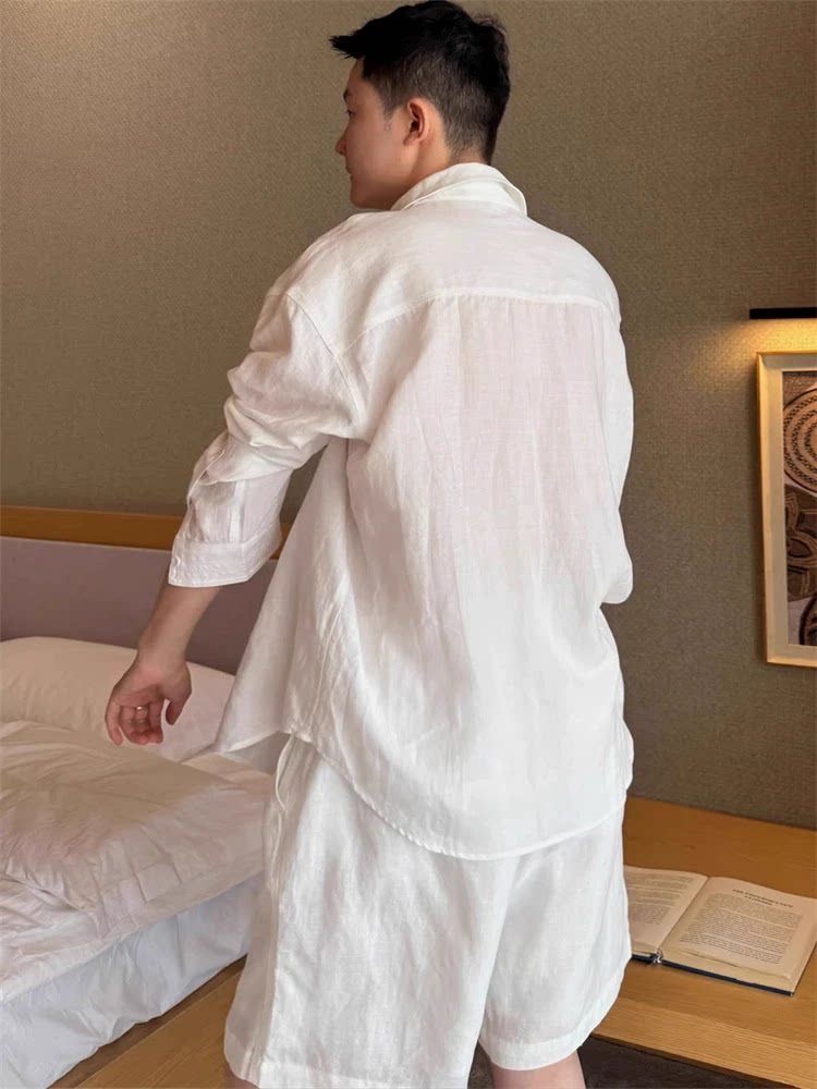 Setelan Kemeja Katun Linen Rin - Linen Shirt Breathable ulasan dan harga