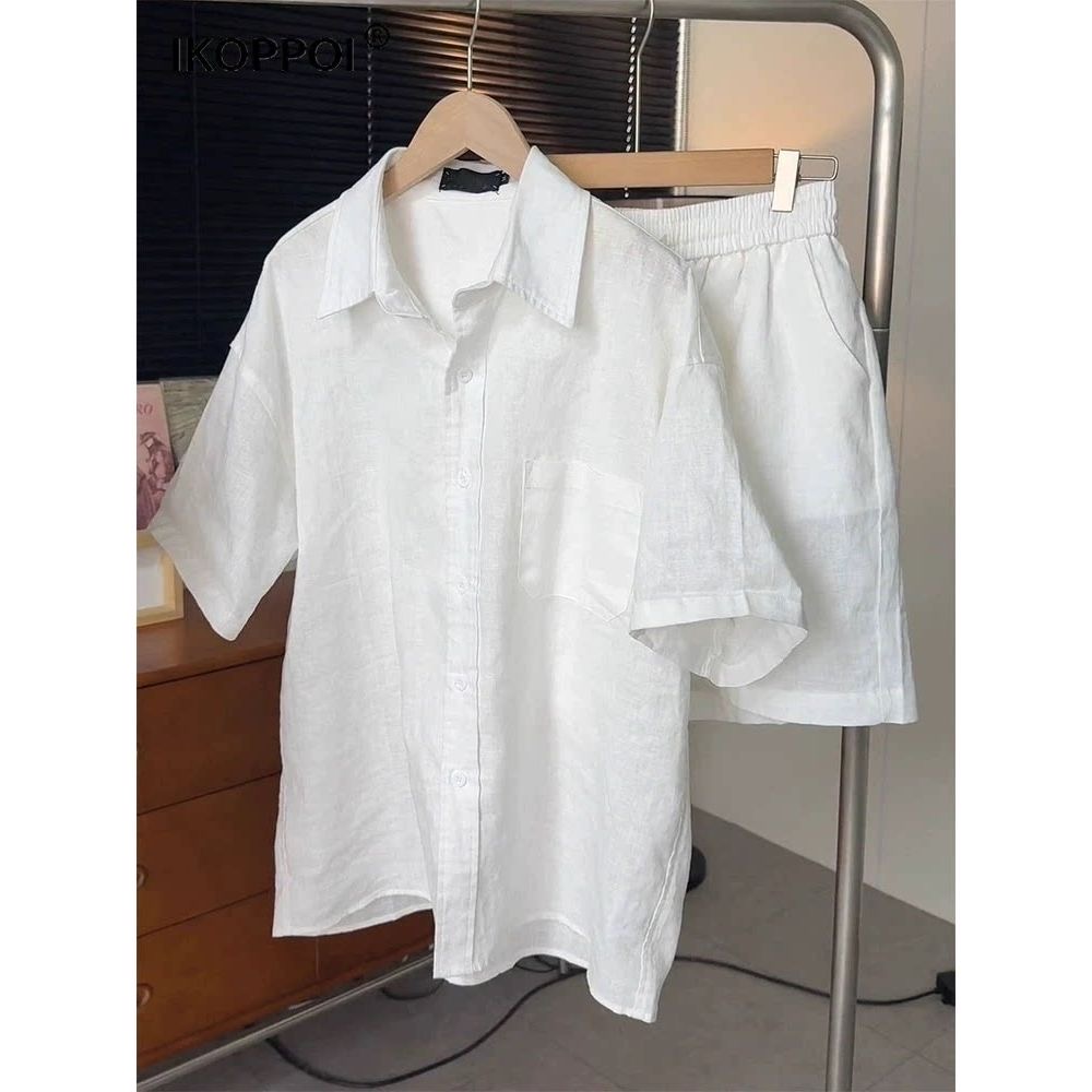Setelan Kemeja Katun Linen Rin - Linen Shirt Breathable ulasan dan harga