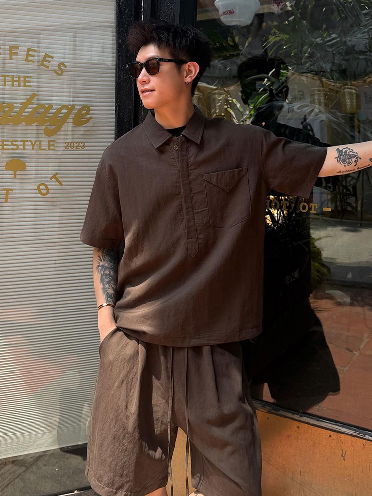 Setelan Kemeja dan Celana Pend - Linen Shirt Breathable ulasan dan harga