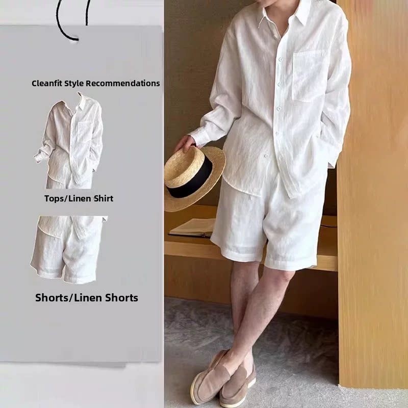 Set Linen Modis Musim Panas un - Linen Shirt Breathable ulasan dan harga