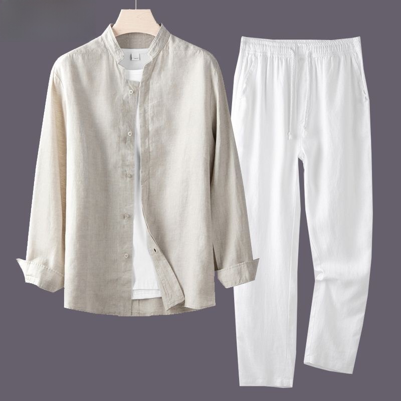 Kemeja Putih Lengan Panjang Da - Linen Shirt Breathable ulasan dan harga