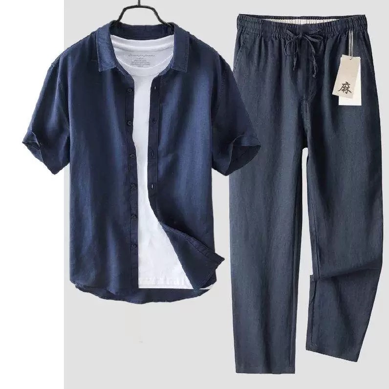 Kemeja Katun Linen Murni Atasa - Linen Shirt Breathable ulasan dan harga