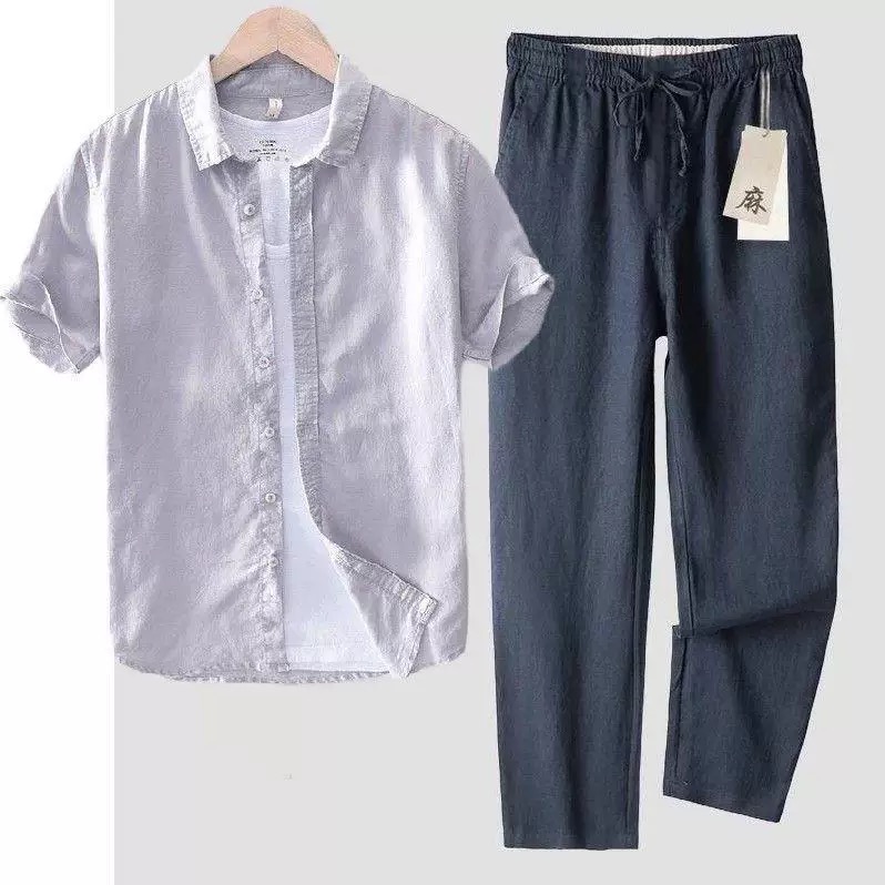 Kemeja Katun Linen Murni Atasa - Linen Shirt Breathable ulasan dan harga