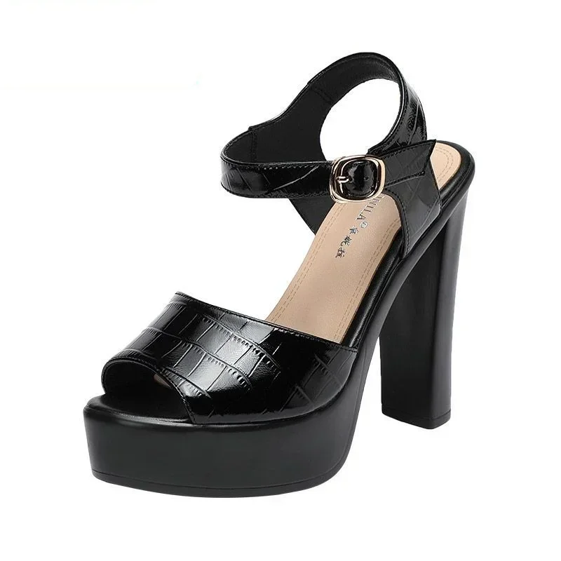 Sandal Kulit Asli Fashion 10Cm - Casual Sandal Leather ulasan dan harga