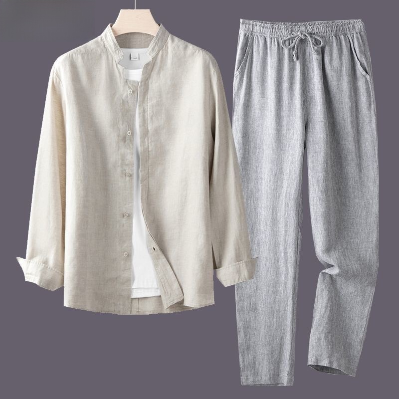 Kemeja Pria Lengan Panjang Kat - Linen Shirt Breathable ulasan dan harga