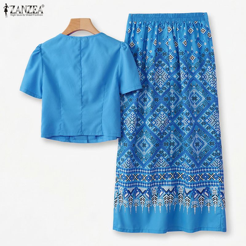 Set 2 Potong Musim Panas ZANZE - Shirt Camp Collar ulasan dan harga
