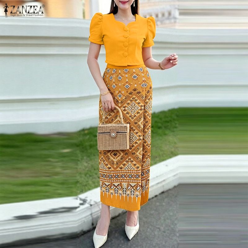 Set 2 Potong Musim Panas ZANZE - Shirt Camp Collar ulasan dan harga